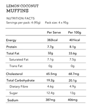 Lemon Coconut Muffins 6pcs (Gluten Free, Dairy Free, No Refined Sugar)