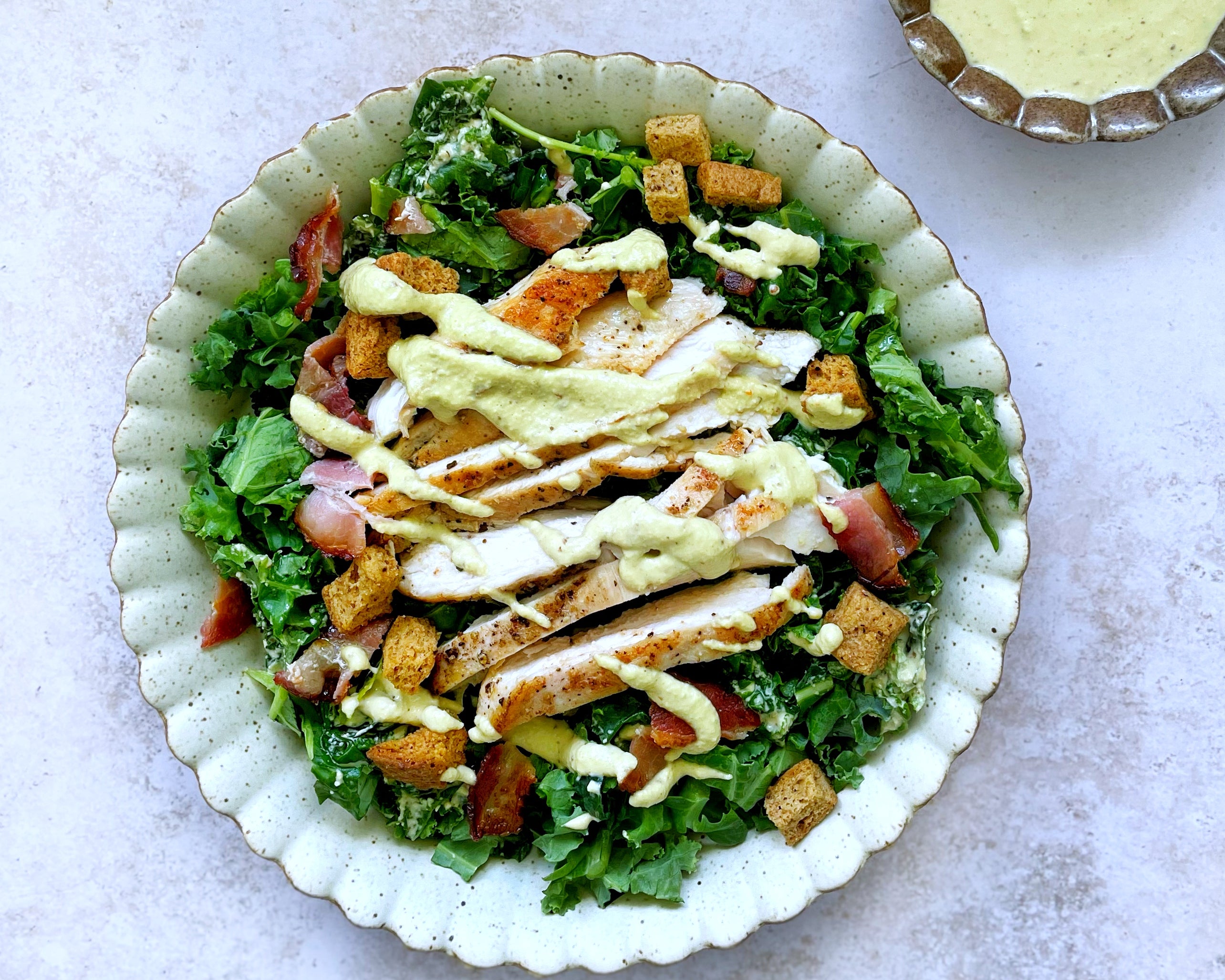 Gluten &amp; Dairy Free  Kale Caesar Salad