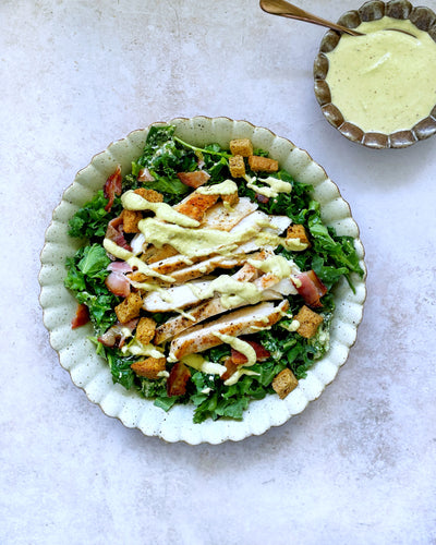 Gluten &amp; Dairy Free <br> Kale Caesar Salad