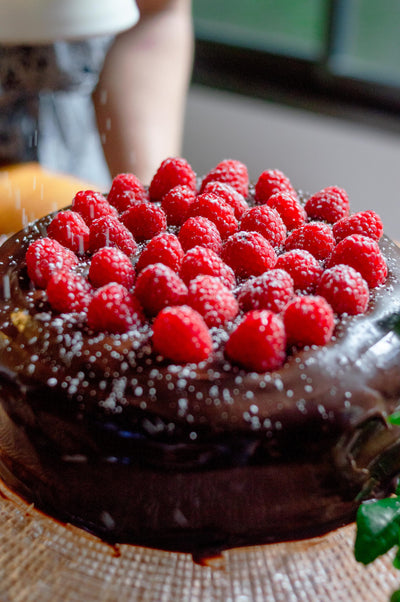 GF Chocolate and Raspberry Layer Cake