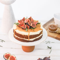 Caramel Fig Cake (Gluten Free, Nut Free, Eggless, No Refined Sugar, All Natural)