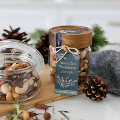 Rock Salt Rosemary Nut Mix Glass Gift Jar