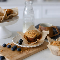 Mini Vegan Blueberry Crumble Muffins 6pcs (Gluten Free, Vegan, Low Sugar)