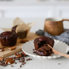 Mini Vegan Chocolate Pecan Muffin 6pcs (Gluten Free, Vegan, Low Sugar)