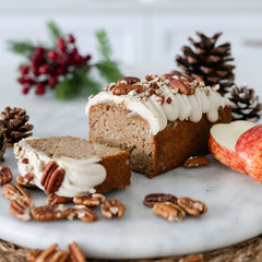 Caramel Apple Pecan Cake (Gluten Free, No Refined Sugar)