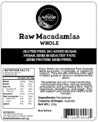 Raw Macadamias - Whole (100g)