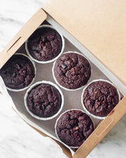 Mini Chocolate Muffins 6pcs (Gluten Free, Dairy Free, No Refined Sugar)