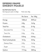 Espresso Orange Energy Pearls 12pcs (Gluten Free, Dairy Free, No Added Sugar)