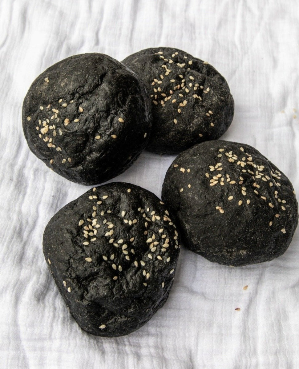 Gluten Free Charcoal Burger Buns (4 Pack) The Whole Kitchen