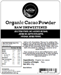 Organic Raw Cacao Powder - Unsweetened (80g)